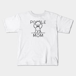 Poodle Mom Line Art Kids T-Shirt